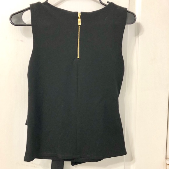 Black Peplum Bow Top - Picture 2 of 3